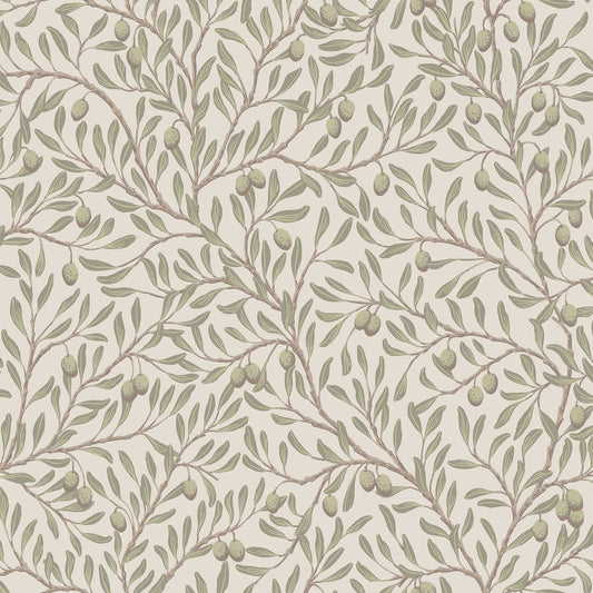 SCHUMACHER  Borastapeter OLIVTR??D   LEAF , IVORY   - 5705