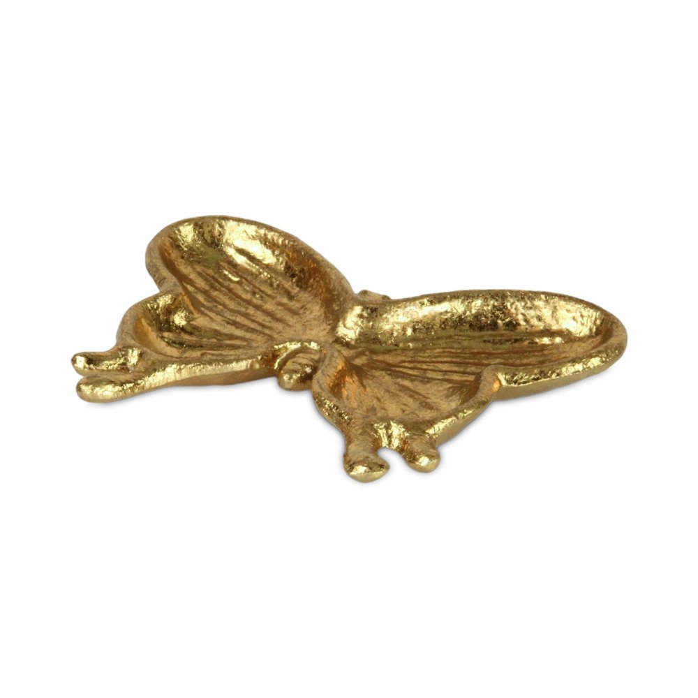 6" Gold Cast Iron Butterfly Handmade Trinket Tray