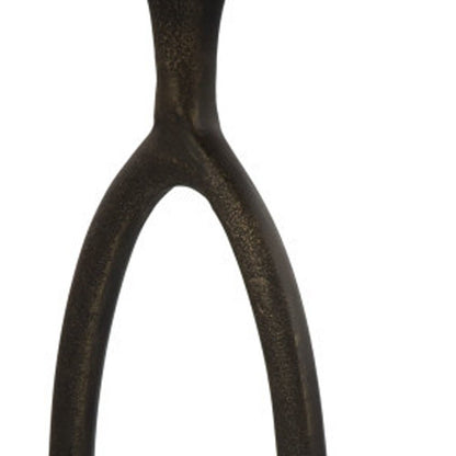 25" Bronze And White Aluminum Round Pedestal End Table