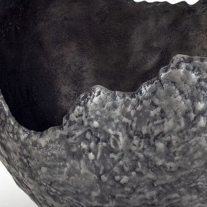 Set of Two Gray And Silver Aluminum Decorative Bowls