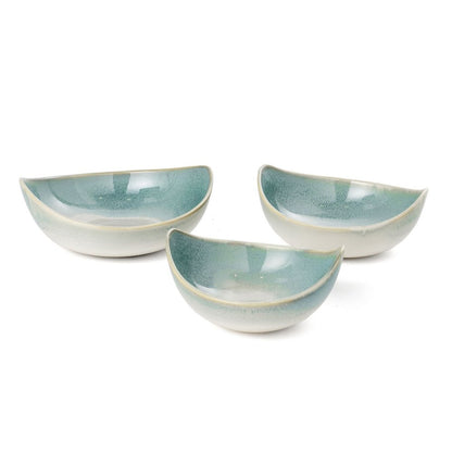 Set of Three Blue And White Ceramic Decorative Bowl