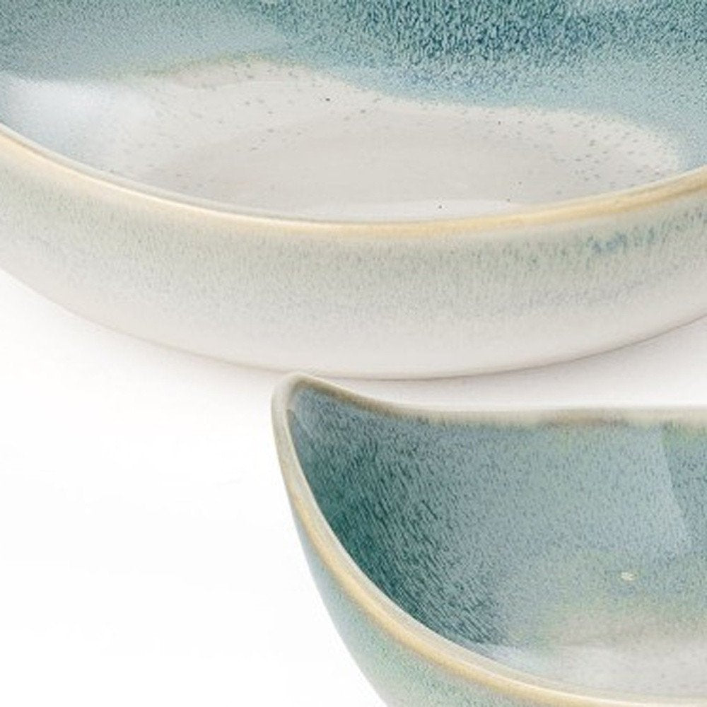 Set of Three Blue And White Ceramic Decorative Bowl