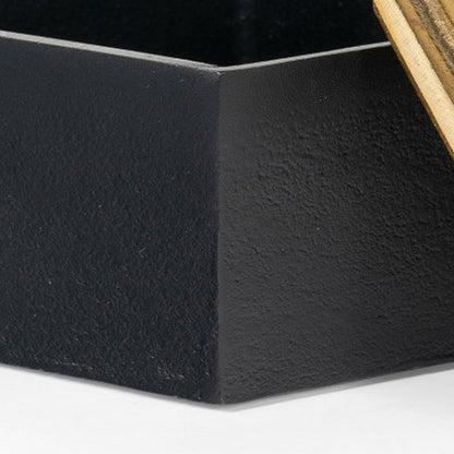 7" Black And Gold Aluminum Decorative Keepsake Box