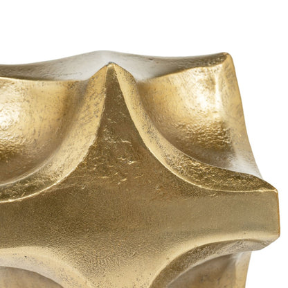 5" Gold Aluminum Faceted Orb Tabletop Sculpture