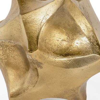 5" Gold Aluminum Faceted Orb Tabletop Sculpture