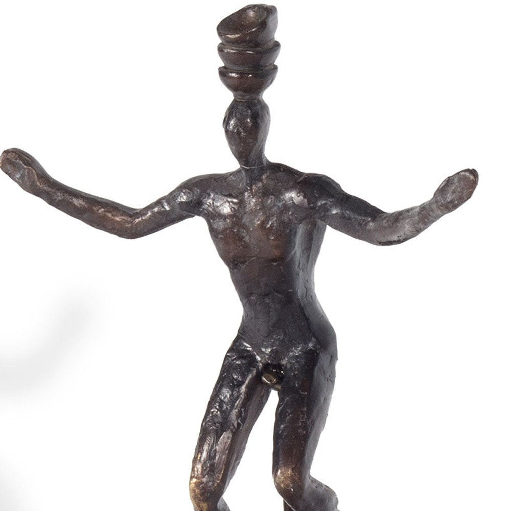 16" Bronze Resin Unicycle Man Tabletop Sculpture