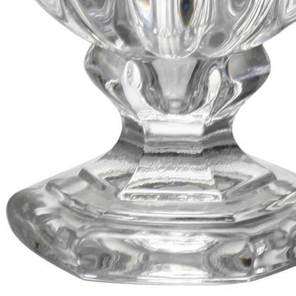 Set of Two Clear Glass Urn Table Vases