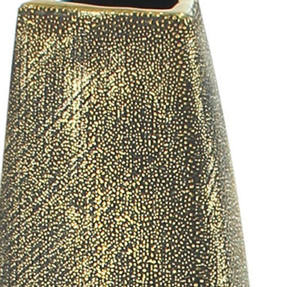 40" Gold Tapered Ceramic Floor Vase