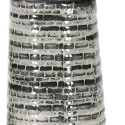 47" Black And Gray Ombre Tapered Ceramic Floor Vase