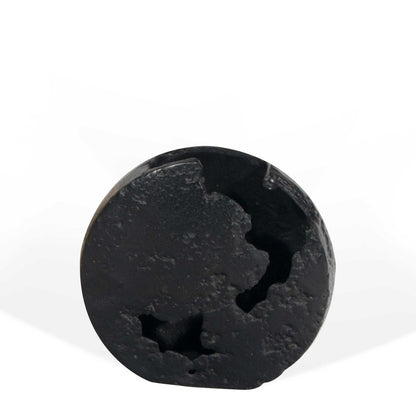 8" Black Hammered Round Aluminum Table Vase