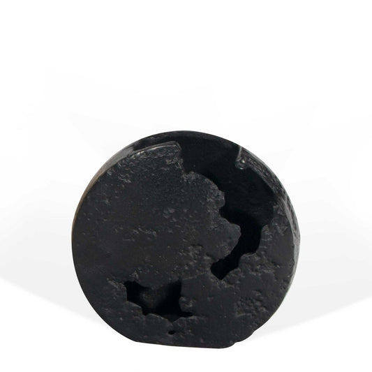 8" Black Hammered Round Aluminum Table Vase