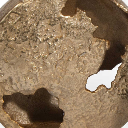 12" Gold Hammered Round Aluminum Table Vase