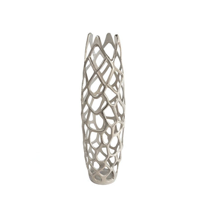 27" Cylinder Aluminum Floor Vase