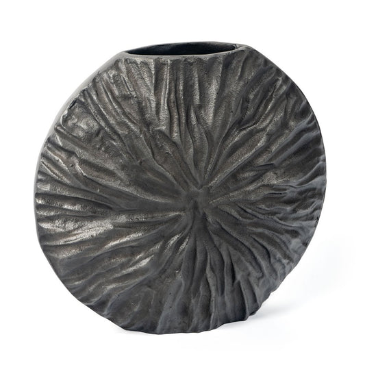 10" Gray Abstract Aluminum Table Vase