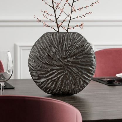 10" Gray Abstract Aluminum Table Vase