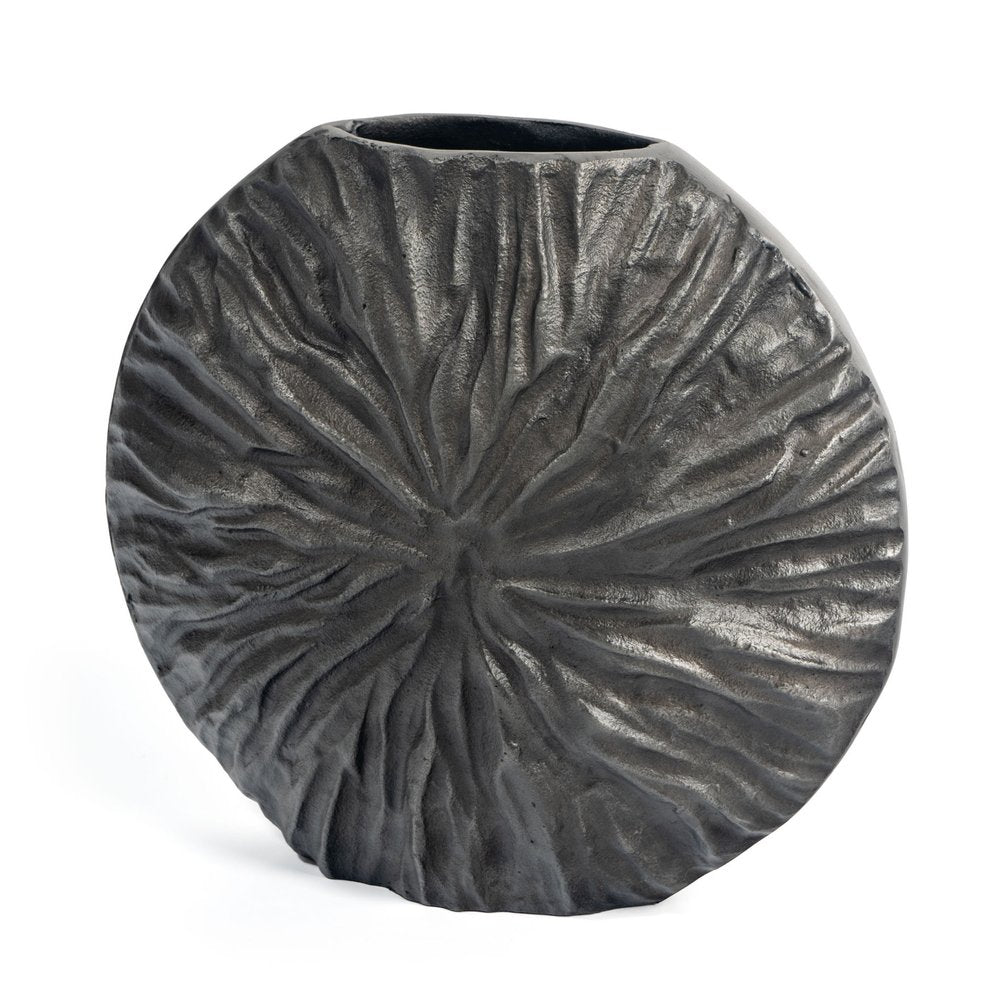 10" Gray Abstract Aluminum Table Vase