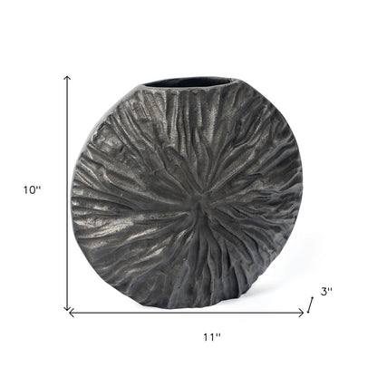 10" Gray Abstract Aluminum Table Vase