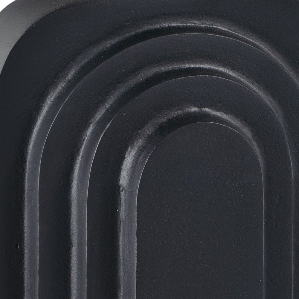 12" Black Geometric Aluminum Table Vase