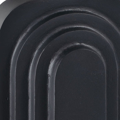 12" Black Geometric Aluminum Table Vase