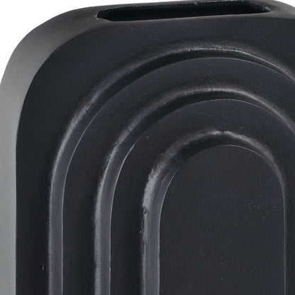 12" Black Geometric Aluminum Table Vase