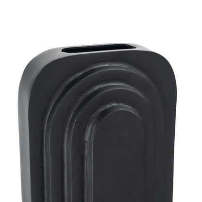 12" Black Geometric Aluminum Table Vase