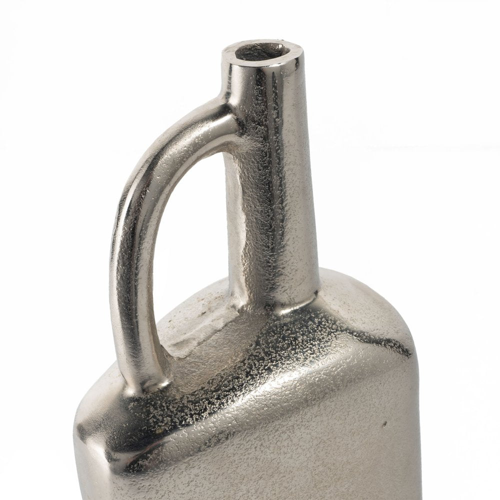 14" Silver Aluminum Jug Table Vase