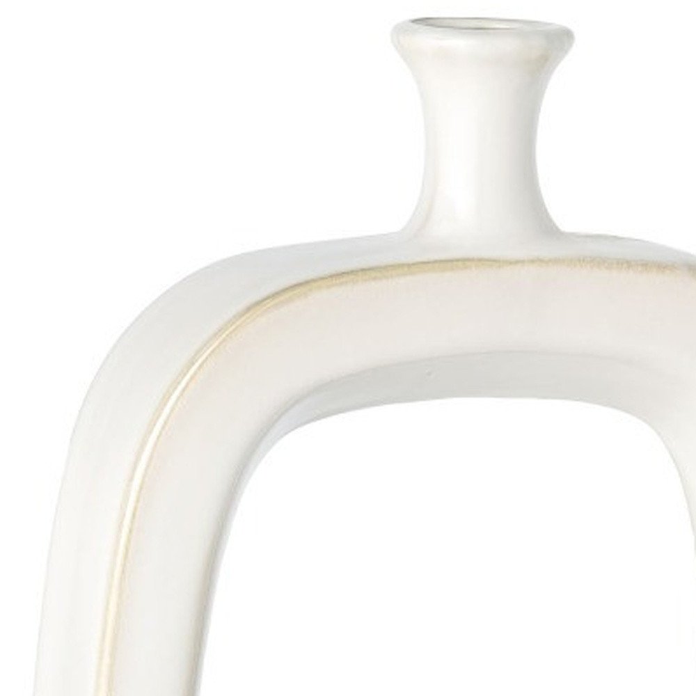 18" Aqua And White Ombre Ceramic Table Vase