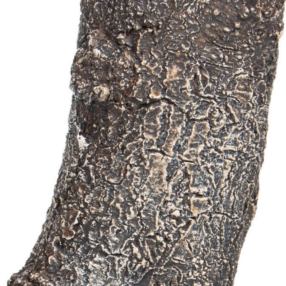 14" Brown Faux Bois Cylinder Polyresin Table Vase