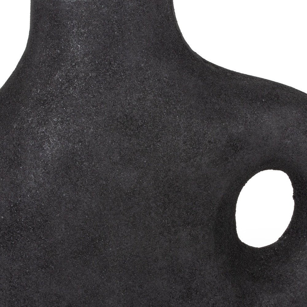 12" Black Aluminum Modern Abstract Table Vase