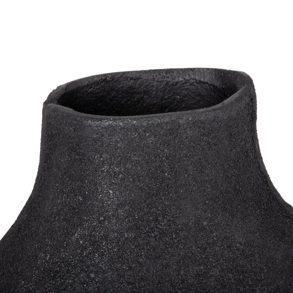 12" Black Aluminum Modern Abstract Table Vase