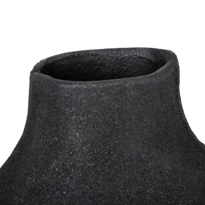 12" Black Aluminum Modern Abstract Table Vase