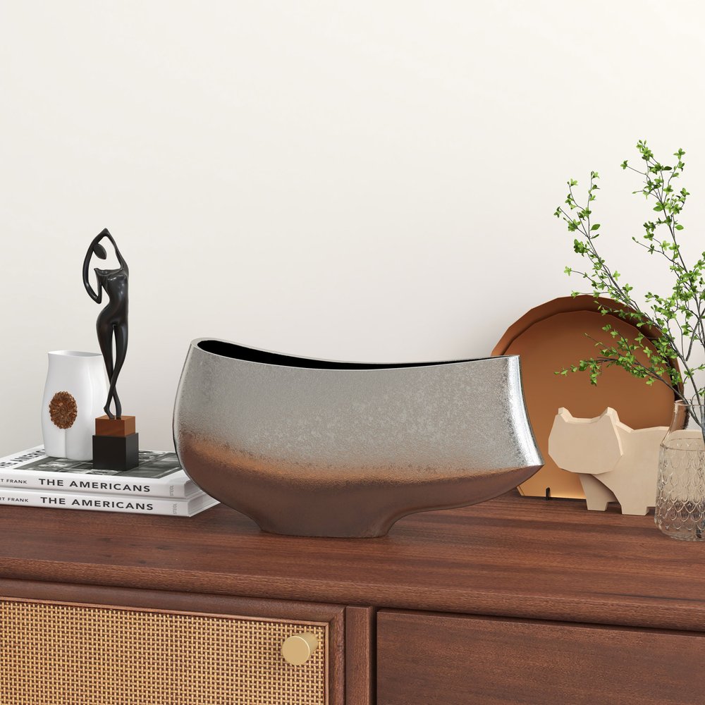 7" Nickel Aluminum Table Vase