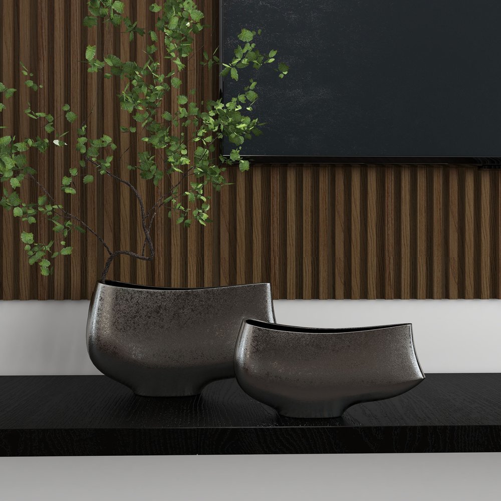 7" Nickel Aluminum Table Vase