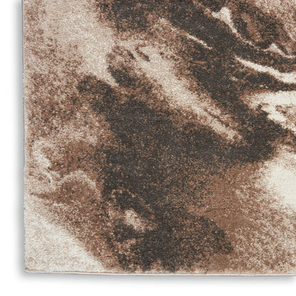 Brown and beige marble-style ceramic tile with earthy swirls and texture