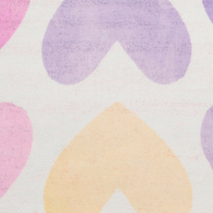 Pastel pink, purple and peach teardrop shapes in a soft abstract pattern.
