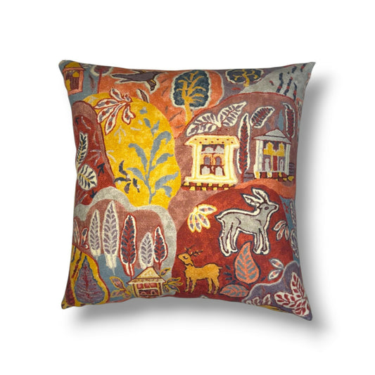 19" Clarence House Panjim – Sienna Linen Pillow Cover