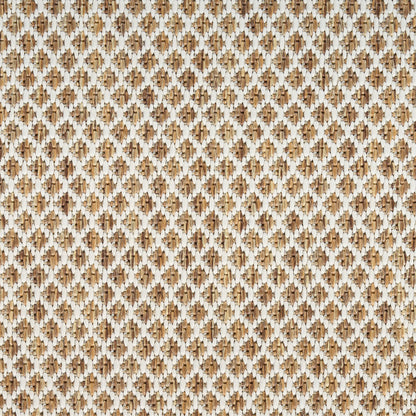 Beige-brown woven textile with diamond lattice pattern; rustic natural rug or placemat.