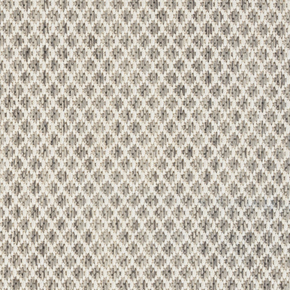 Beige-taupe & gray woven fabric with a subtle diamond lattice texture; versatile upholstery or rug material.