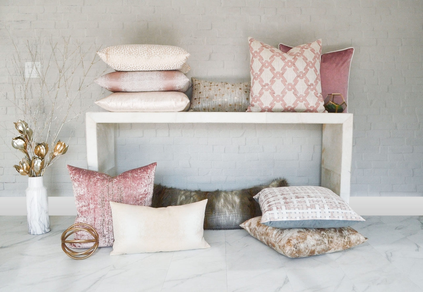 D.V. KAP HOME   24" x 24" Darling Pillow - Rose Solid    - 3258-R-2424