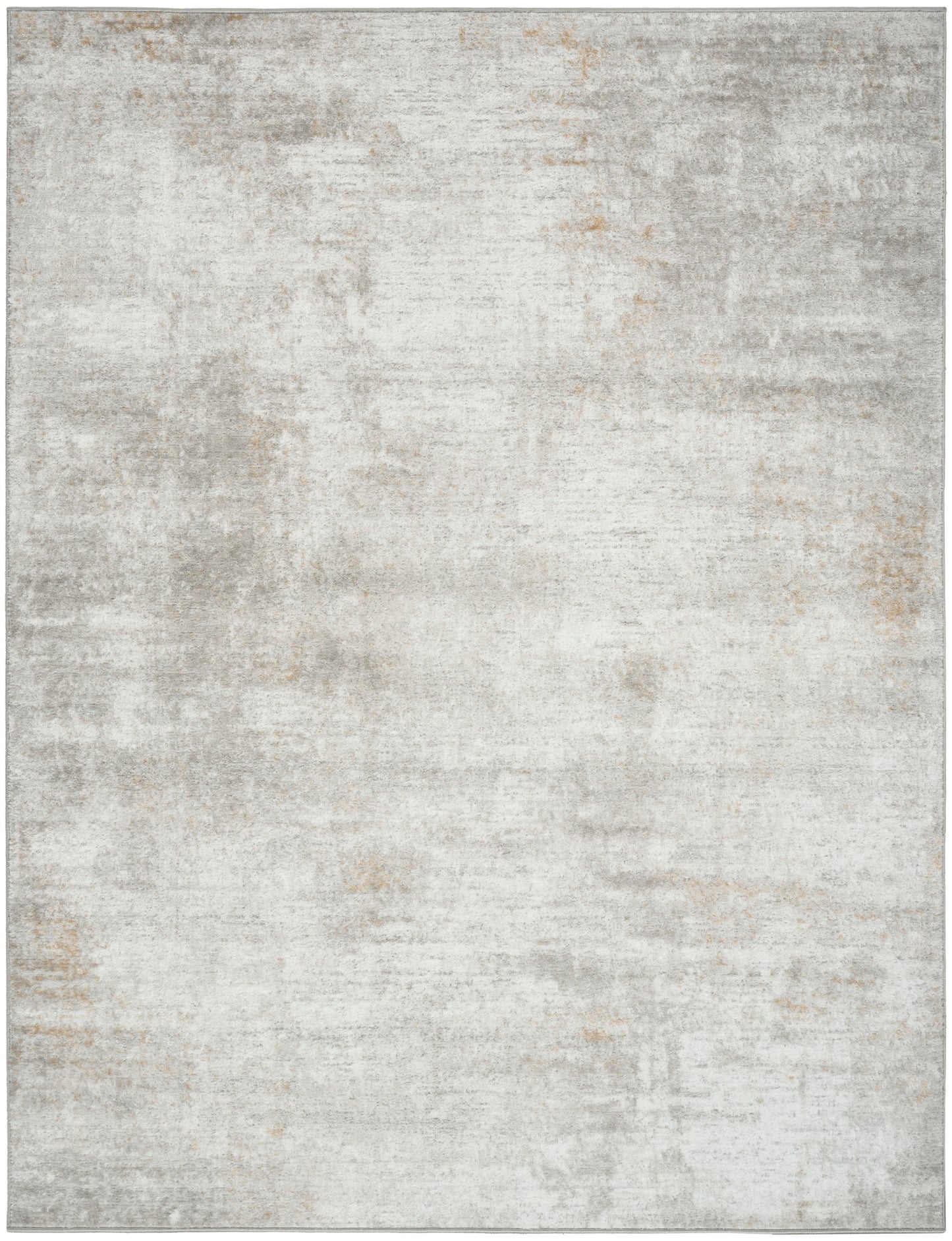 Rectangular neutral area rug, 5' x 7', with a soft gray and beige distressed abstract pattern.