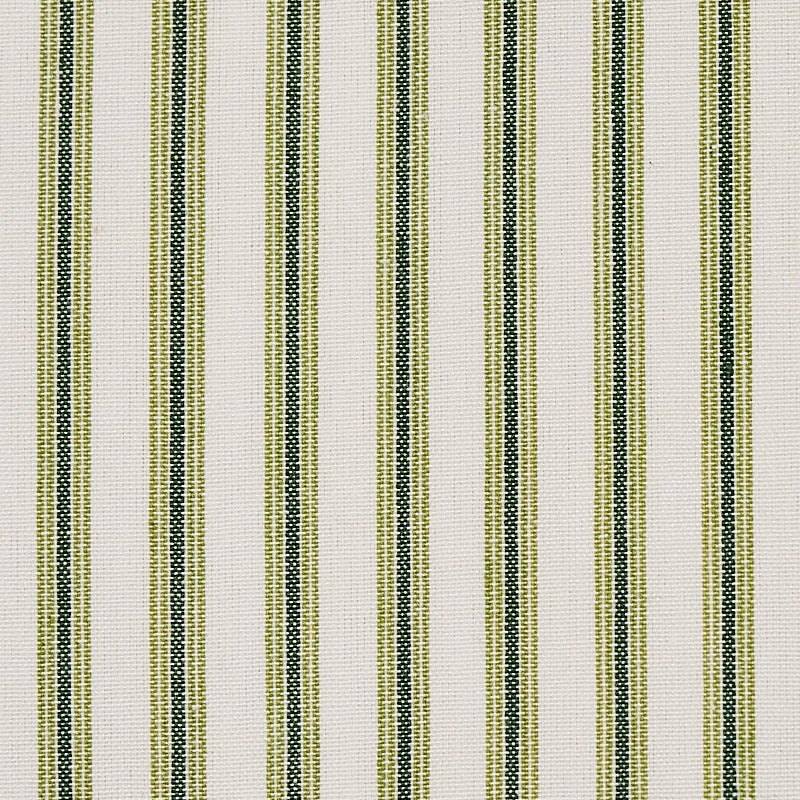 SCHUMACHER  NEW TRADITIONAL WELLFLEET TICKING STRIPE PATTERN WOVEN PATTERN WOVEN GREEN   - 60075