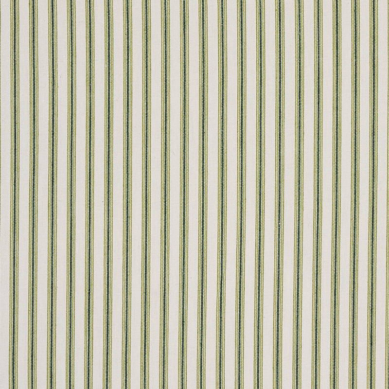 SCHUMACHER  NEW TRADITIONAL WELLFLEET TICKING STRIPE PATTERN WOVEN PATTERN WOVEN GREEN   - 60075