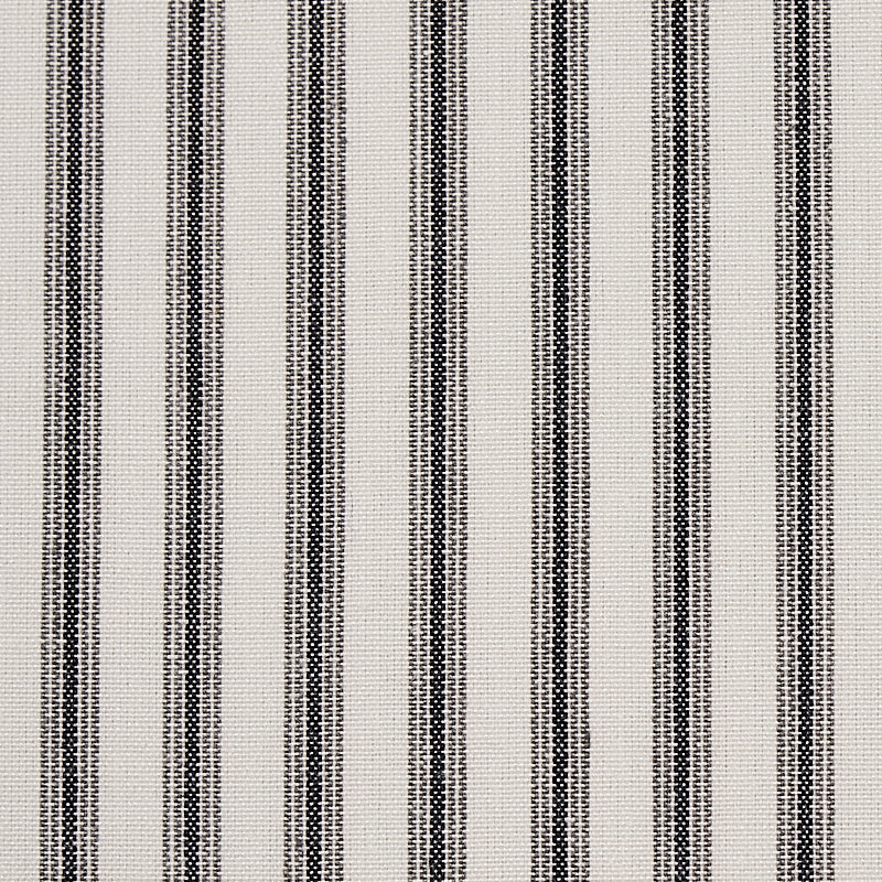 SCHUMACHER  NEW TRADITIONAL WELLFLEET TICKING STRIPE PATTERN WOVEN PATTERN WOVEN BLACK   - 60077