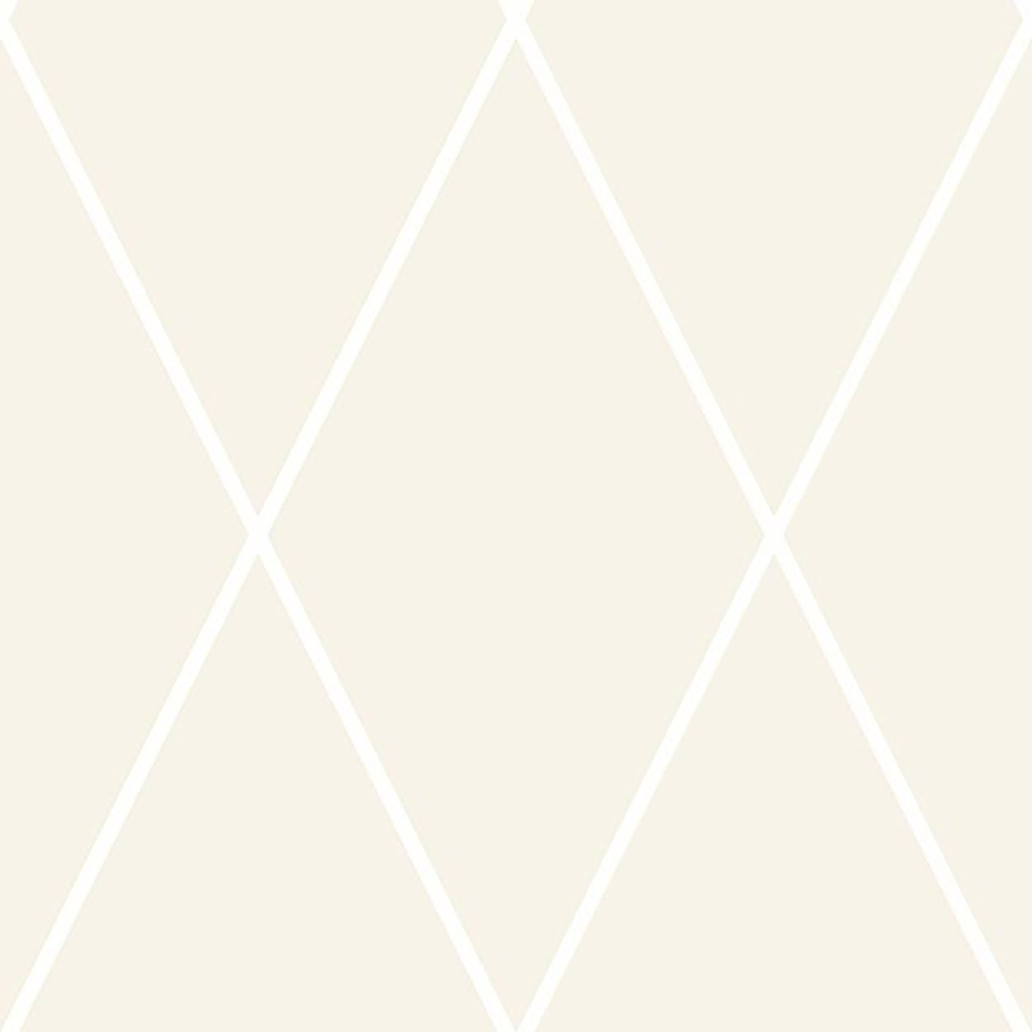 Beige wallpaper featuring a white diagonal diamond lattice pattern.
