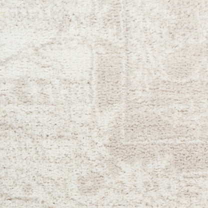 Cream beige plush shag rug texture with soft, fluffy pile for cozy living room decor.