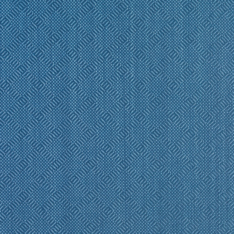 Blue patterned woven fabric with diagonal diamond lattice and subtle texture.
