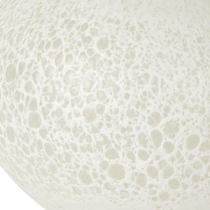 9" White Mottled Handblown Glass Table Vase