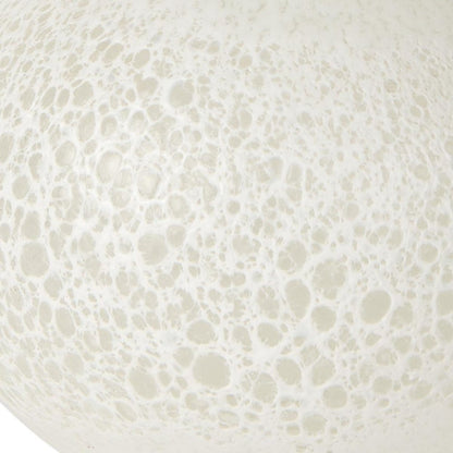 9" White Mottled Handblown Glass Table Vase