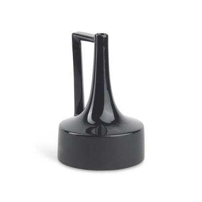 10" Black Ceramic Jug Vase