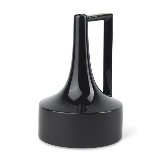 12" Black Ceramic Jug Vase